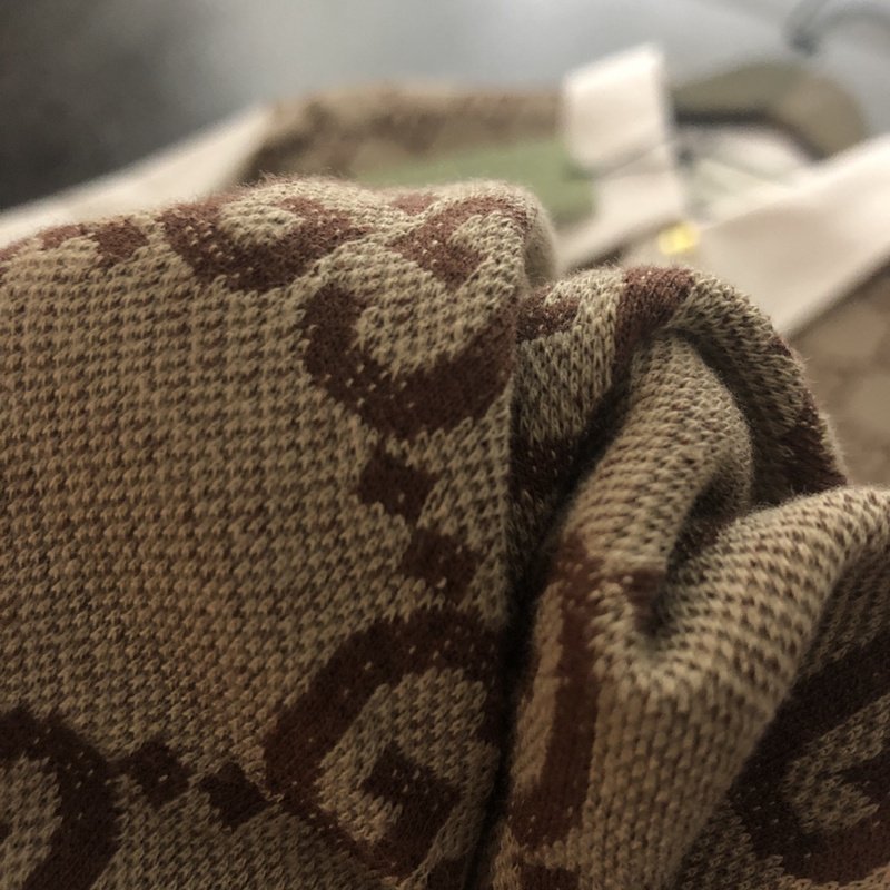 Поло Gucci Logo Print - Cotton "Brown/Cream" фото № 4