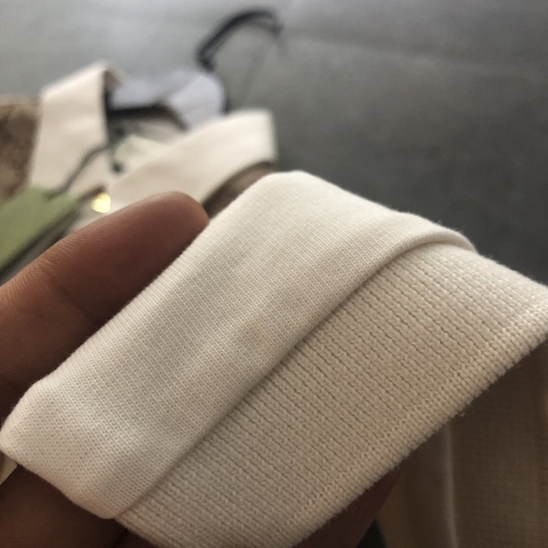 Поло Gucci Logo Print - Cotton "Brown/Cream" фото № 5