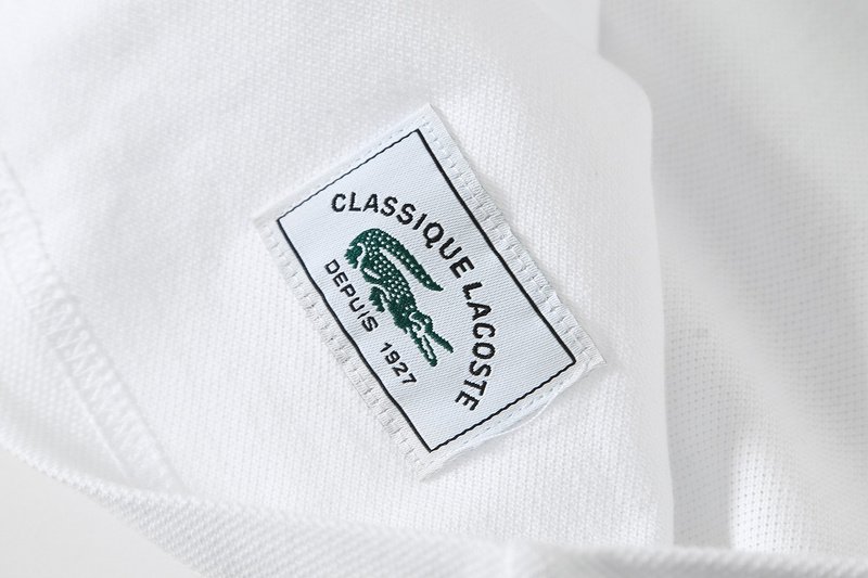 Поло Lacoste Cotton With Crocodile Logo "White" фото № 3