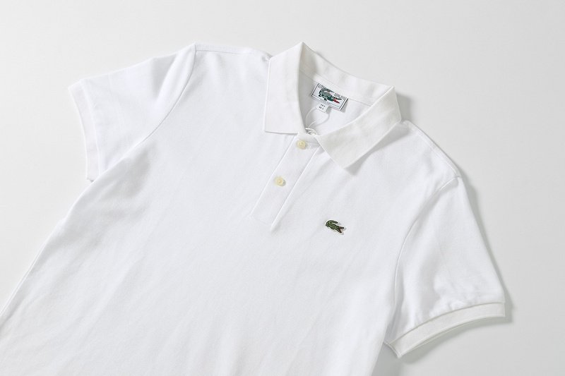 Поло Lacoste Cotton With Crocodile Logo "White" фото № 6