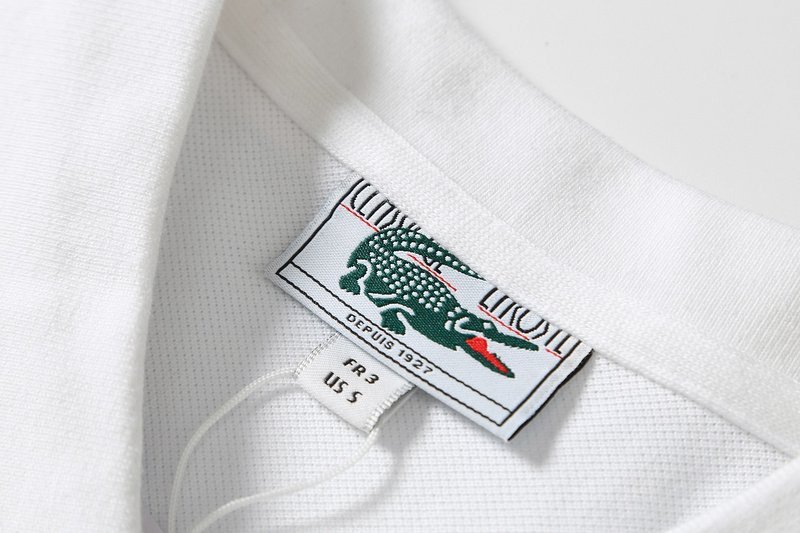 Поло Lacoste Cotton With Crocodile Logo "White" фото № 8