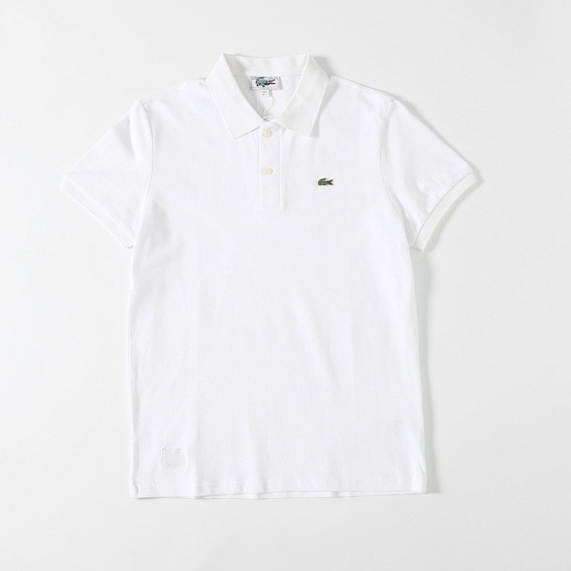 Поло Lacoste Cotton With Crocodile Logo "White" фото № 7