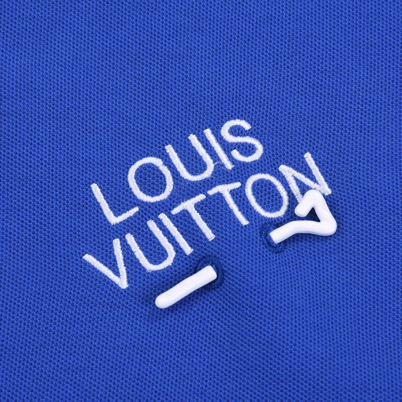 Поло Louis Vuitton With White Logo "Blue" фото № 6