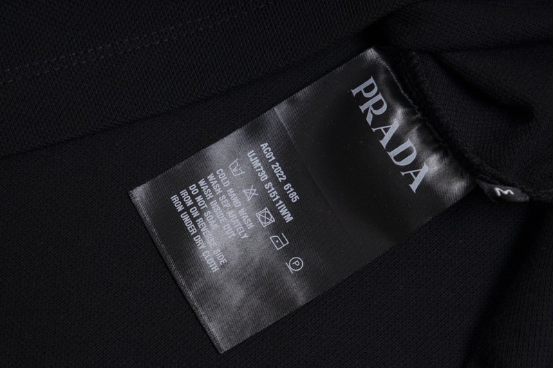 Поло Prada With Leather Logo Patch "Black" фото № 4