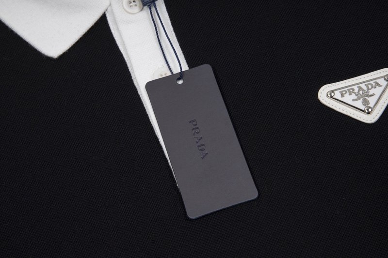 Поло Prada With Leather Logo Patch "Black" фото № 5