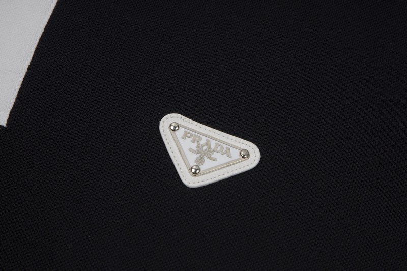 Поло Prada With Leather Logo Patch "Black" фото № 6
