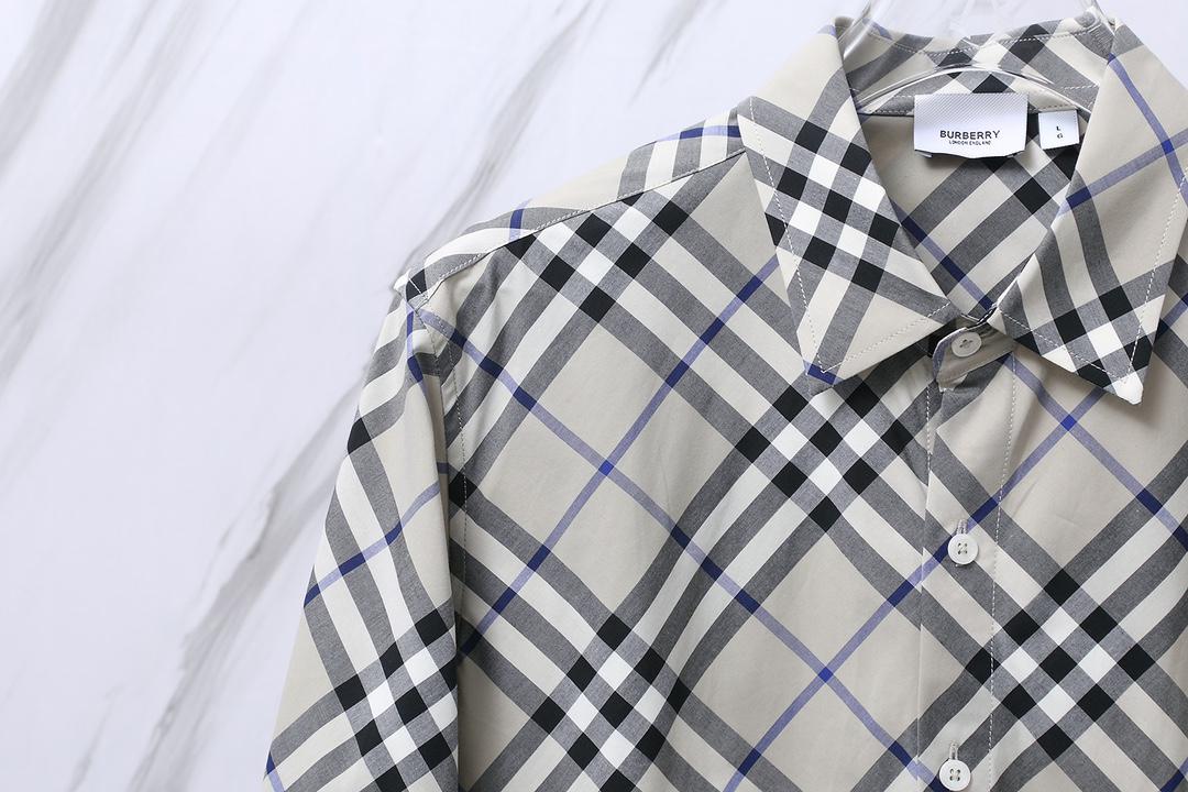 Рубашка Burberry Checked Print Diagonal Dark Lines "Gray" фото № 5