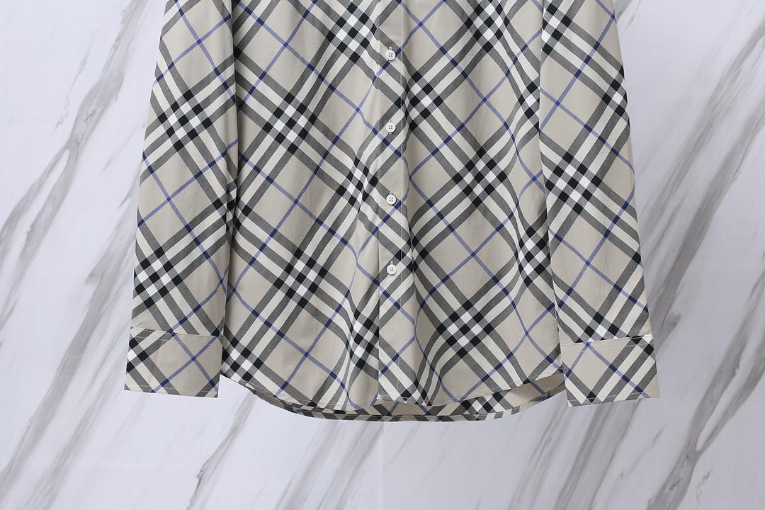 Рубашка Burberry Checked Print Diagonal Dark Lines "Gray" фото № 4