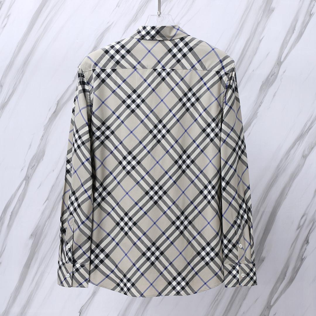 Рубашка Burberry Checked Print Diagonal Dark Lines "Gray" фото № 2