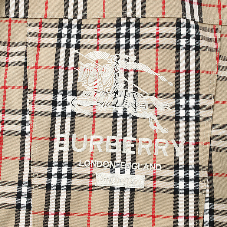 Рубашка Burberry The Horseman On A Horse Logo "Beige/Gray" фото № 8