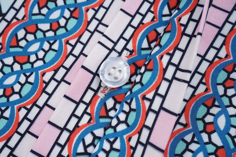 Рубашка Casablanca Stained Glass Pattern "White" фото № 5