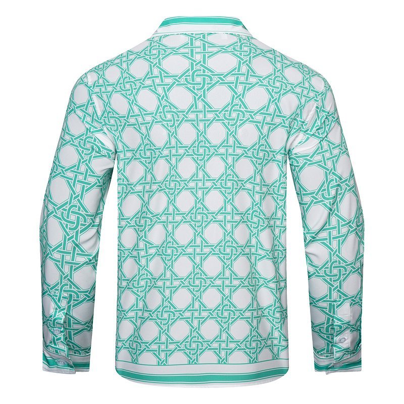 Рубашка Casablanca Pattern Of Straight Stripes "White, Green" фото № 2