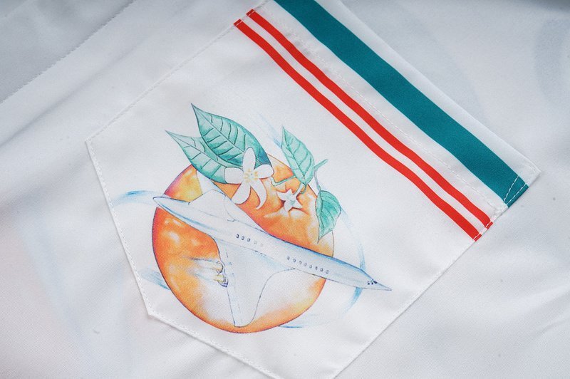 Рубашка Casablanca Short Sleeves Orange Citrus Airplane "White" фото № 4