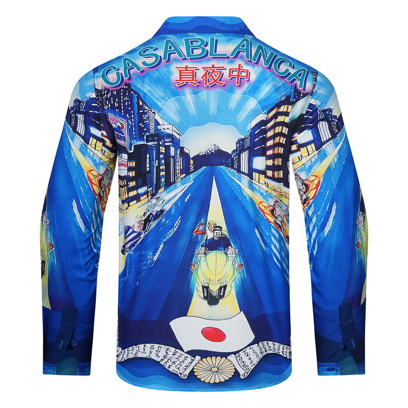 Рубашка Casablanca Streets Of The City Print "Blue" фото № 2