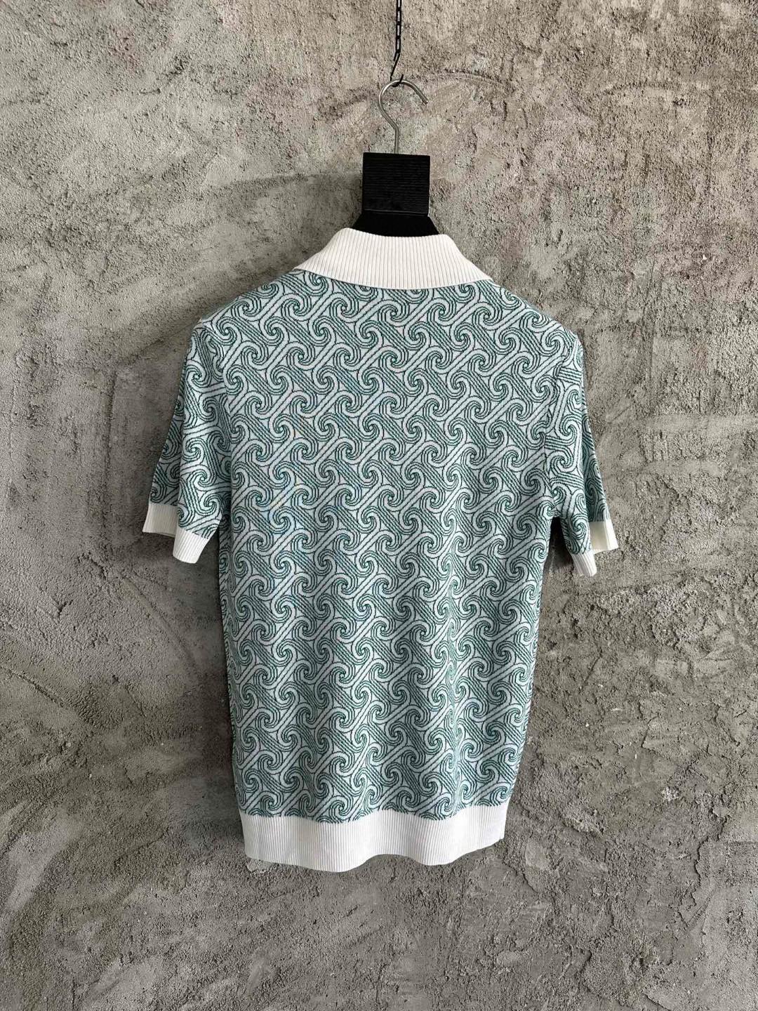 Рубашка Casablanca White Rounded Lines Red Romb "Green" фото № 8