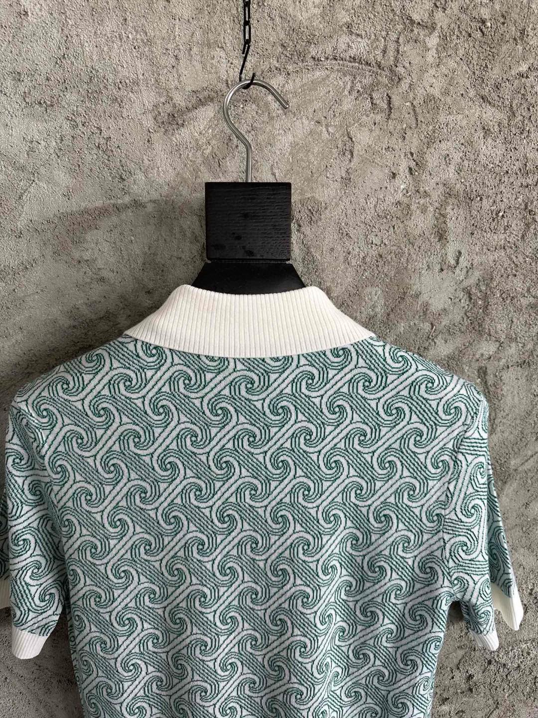 Рубашка Casablanca White Rounded Lines Red Romb "Green" фото № 7