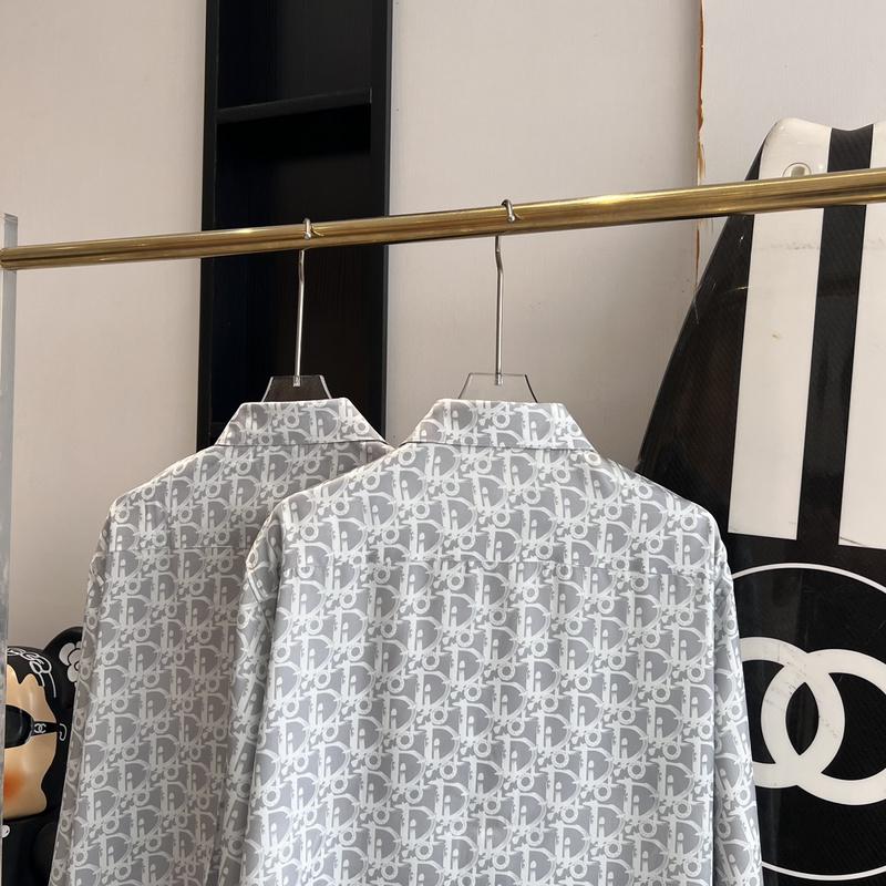 Рубашка Christian Dior White Logos Many Print "Blue" фото № 5