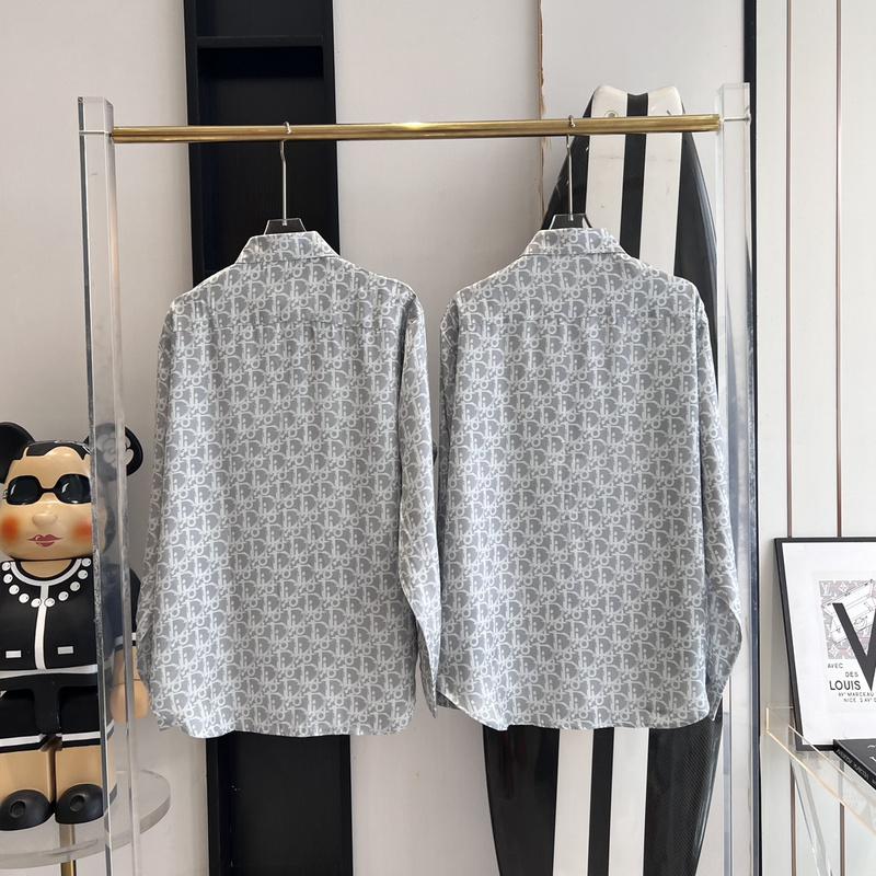 Рубашка Christian Dior White Logos Many Print "Blue" фото № 6