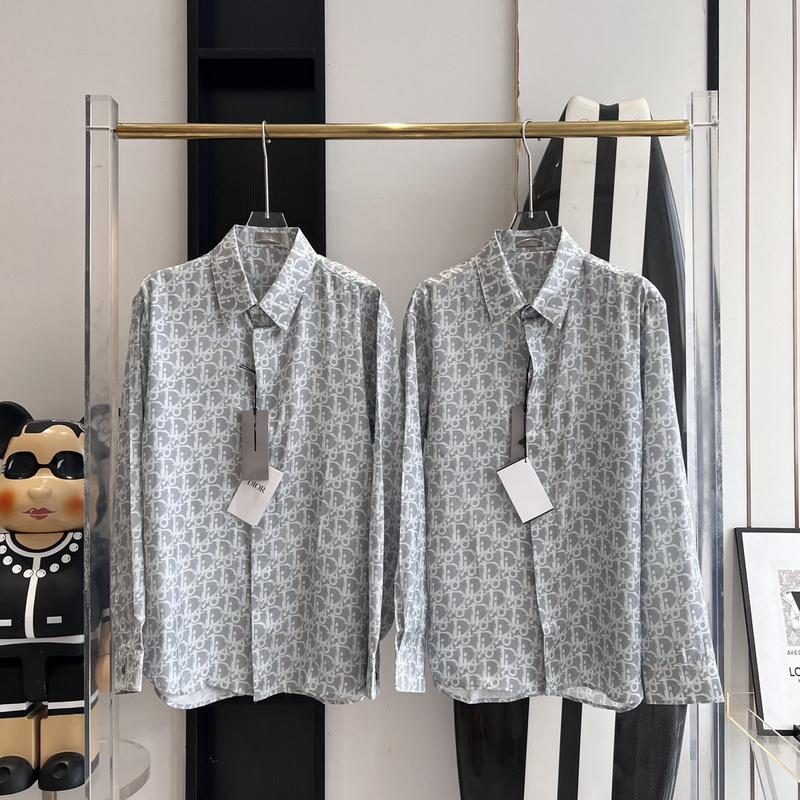 Рубашка Christian Dior White Logos Many Print "Blue" фото № 7