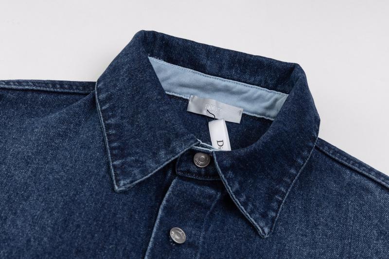 Джинсовая рубашка Dior Strict Collar "Blue" фото № 3