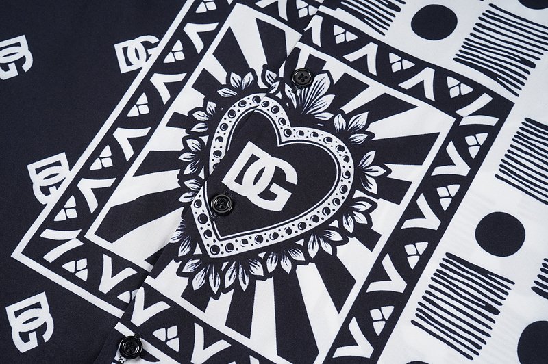 Рубашка Dolce Gabbana Logo Inside Heart "Black" фото № 3