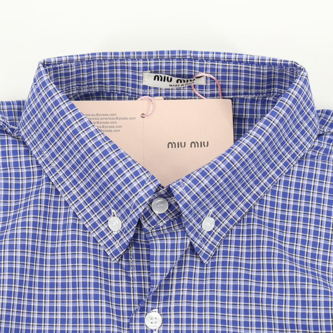 Рубашка Miu Miu Linear Stripes "Blue" фото № 4