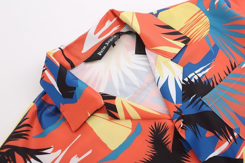 Рубашка Palm Angels Summer Style With Pocket "Orange/Blue" фото № 2