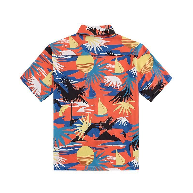 Рубашка Palm Angels Summer Style With Pocket "Orange/Blue" фото № 4