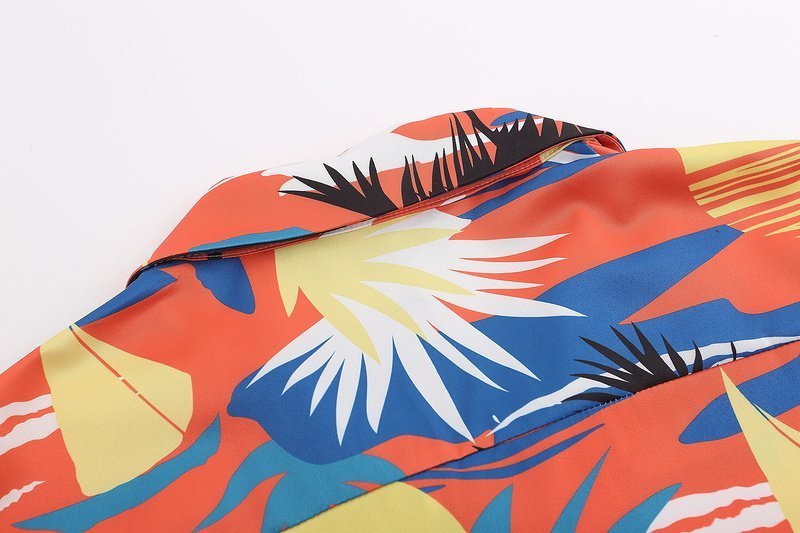 Рубашка Palm Angels Summer Style With Pocket "Orange/Blue" фото № 5