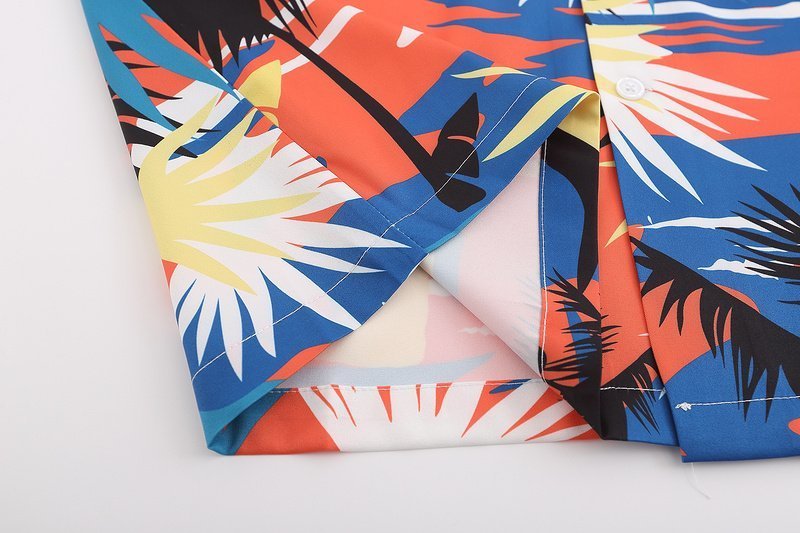 Рубашка Palm Angels Summer Style With Pocket "Orange/Blue" фото № 9