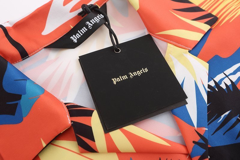 Рубашка Palm Angels Summer Style With Pocket "Orange/Blue" фото № 6