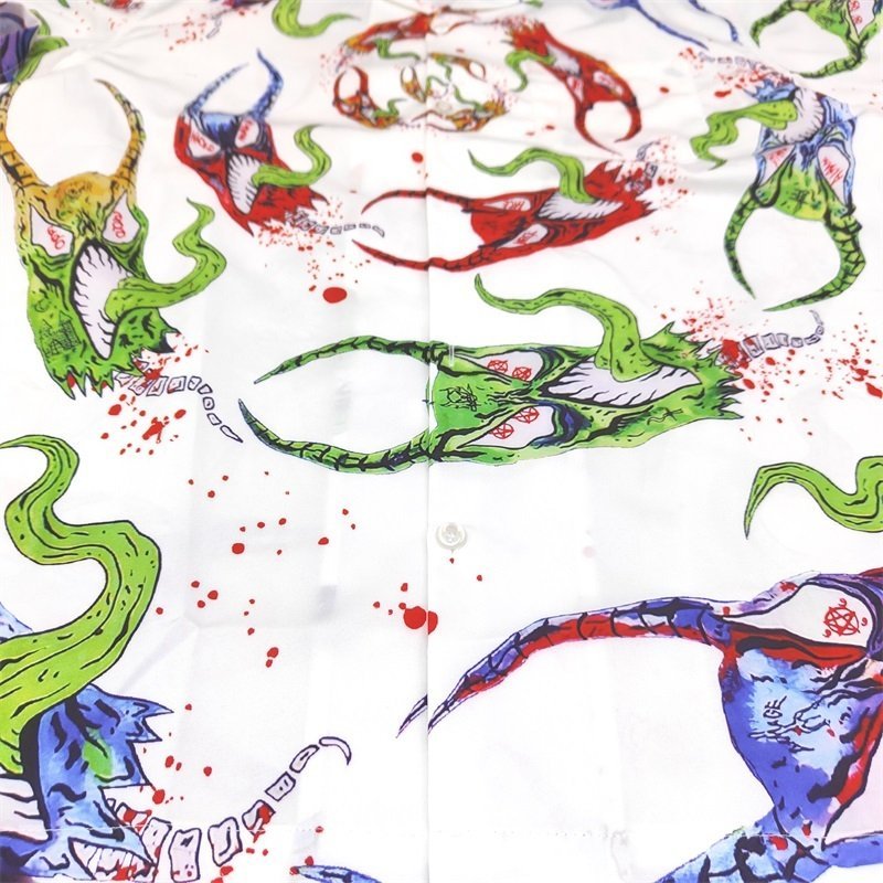 Рубашка Wacko Maria X Neck Face Dance Of The Demons "White" фото № 4