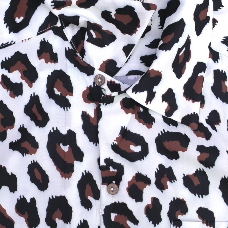 Рубашка Wacko Maria Leopard Style "White/Brown" фото № 7