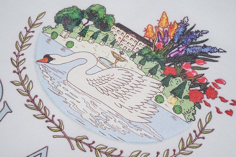 Шорты Casablanca Goose Garden Pond Flowers "White" фото № 3