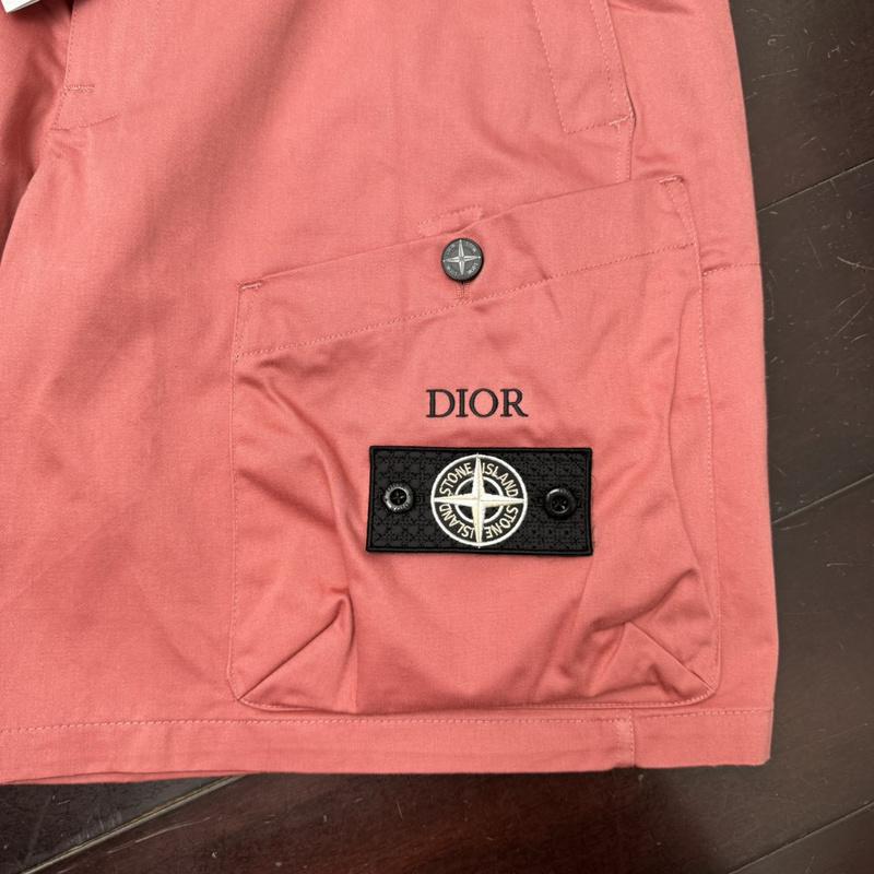 Шорты Stone Island x Christian Dior Black Embroired Frontside Print Compass "Pink" фото № 3