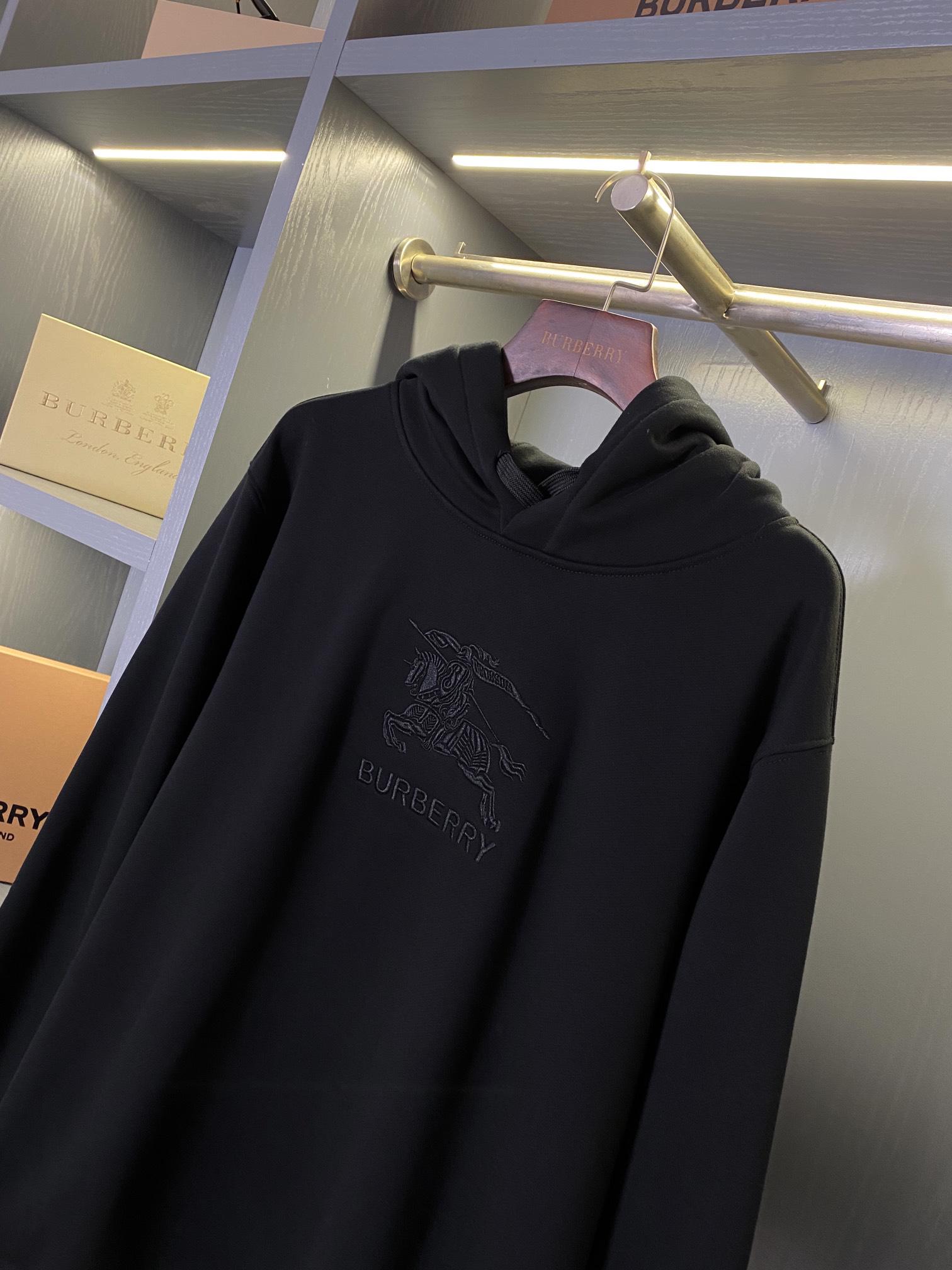 Худи Burberry Frontside Logo Warior On The Horse "Black" фото № 3