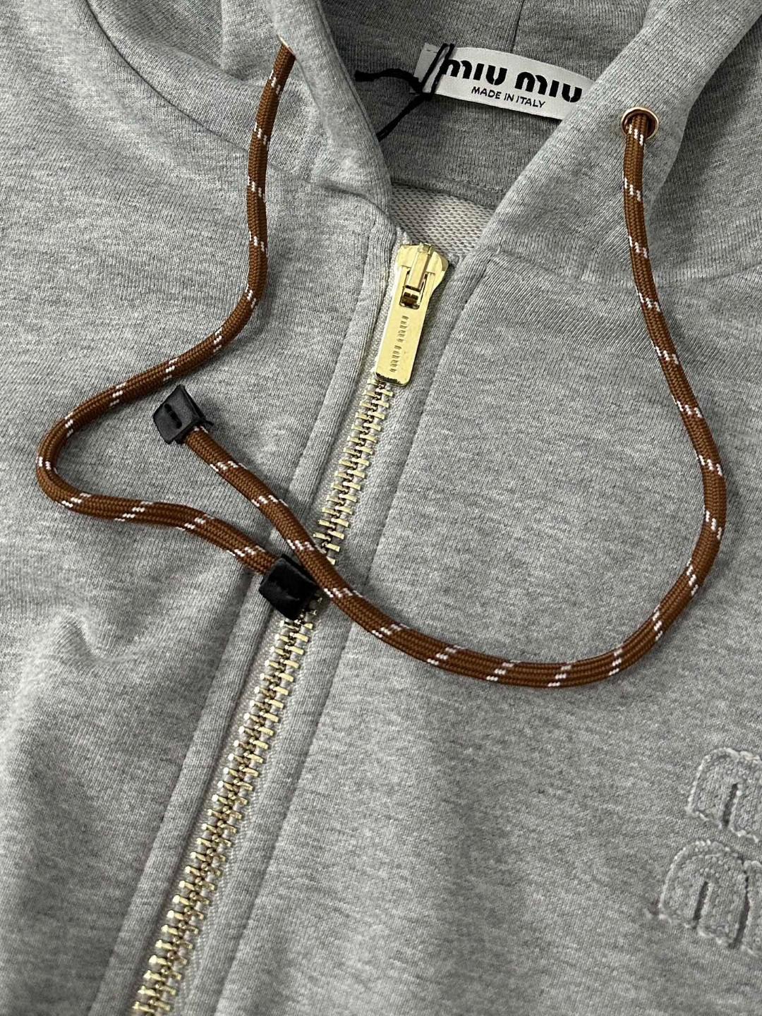 Худи Miu Miu Striped Logotype Miu Miu "Gray" фото № 8