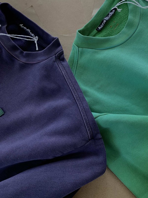 Свитшот Acne Studios Small Logo Square Face "Blue" фото № 2