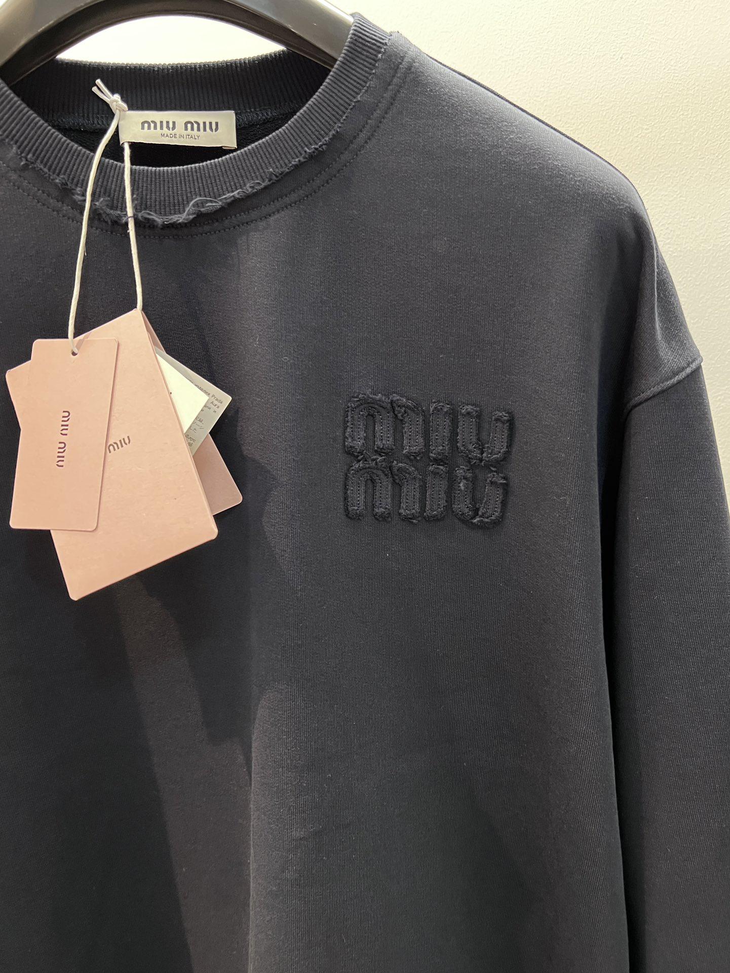 Свитшот Miu Miu Fur Frontside Logo Clear Miu Miu "Black" фото № 3