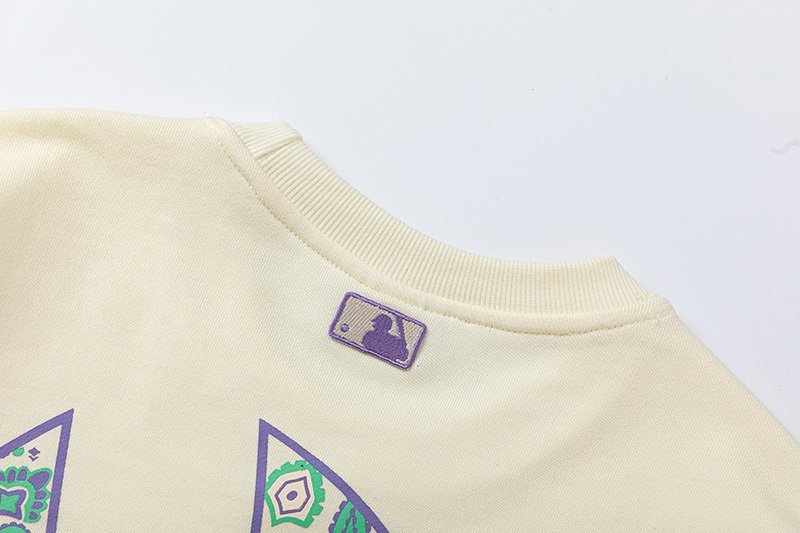 Свитшот MLB Big Crooked Logo Behind "Cream" фото № 3