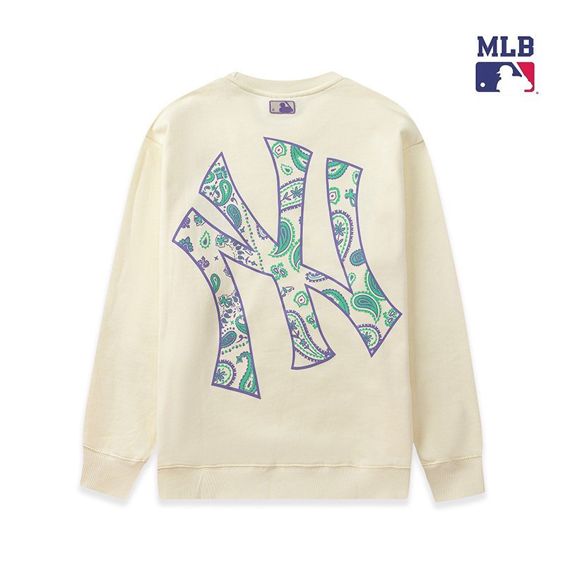Свитшот MLB Big Crooked Logo Behind "Cream" фото № 2
