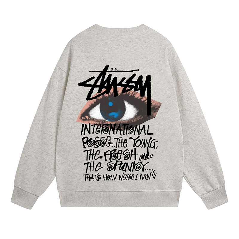 Свитшот Stussy Blue Eye And Text "Light Gray" фото № 2