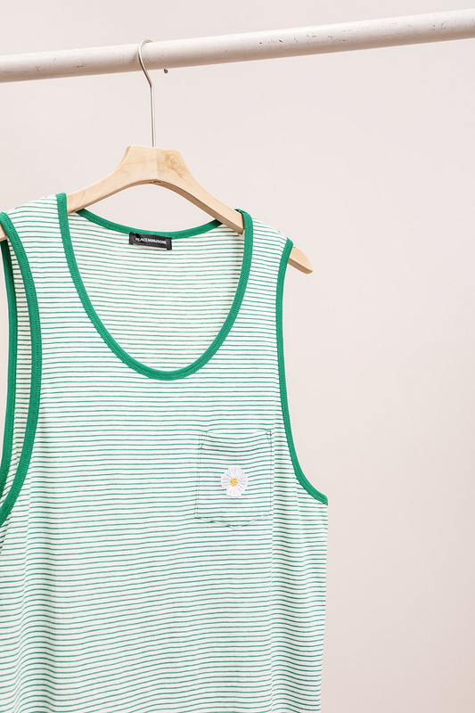 Майка Peaceminusone Chamomile "White/Green" фото № 2