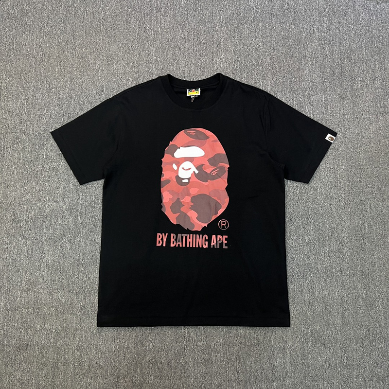Футболка A Bathing Ape Brand Logo With Monkey "Black/Red" фото № 2