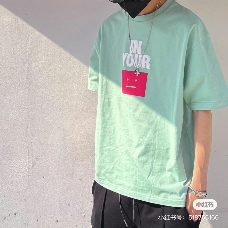 Футболка Acne Studios Square Emoji "Turquoise" фото № 5