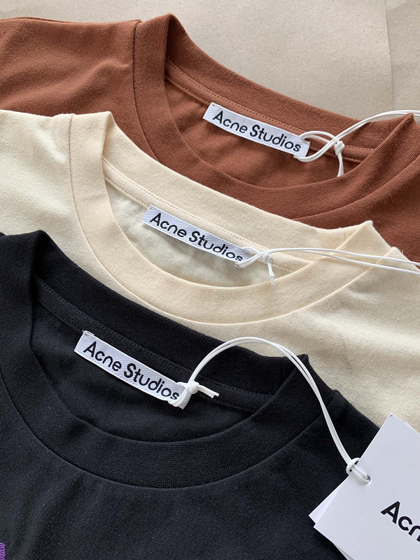Футболка Acne Studios Base Color With Logo "Brown" фото № 7