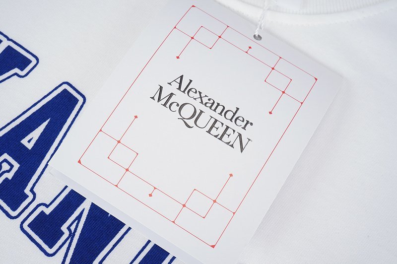 Футболка Alexander Mcqueen Skull With Logo Inscription Front "White" фото № 4
