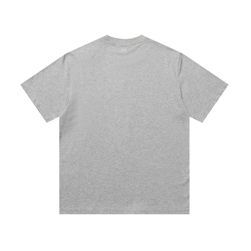 Футболка Amiri Logo With White Border "Gray" фото № 2