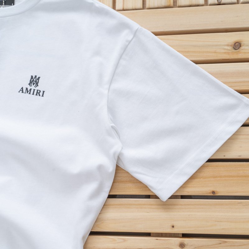 Футболка Amiri With Small Logo On Both Sides "White" фото № 7
