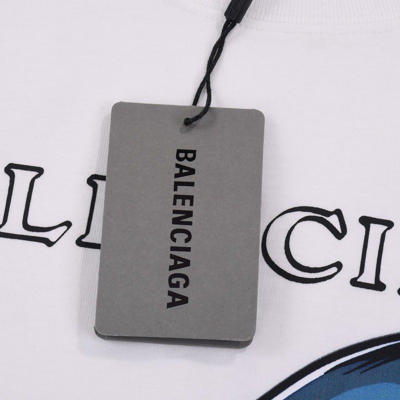 Футболка Balenciaga With The Image Of Shark "White" фото № 6